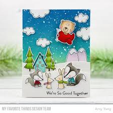 Stamps Fox And Friends Die Namics Fox And Friends Stitched Slimline Snow Drifts Amy Yang Mftstamps In 2020 Cards For Friends Card Kit Cards