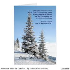 New Year Snow On Conifers Poem By Tennyson Holiday Card Zazzle Com Family Poems Dad Poems Tennyson Poems