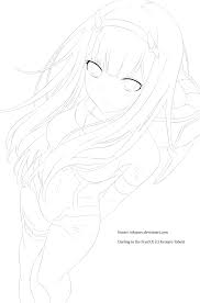 Darling In The Franxx Zero Two By Tokajero On Deviantart Anime Sketch Anime Lineart Anime Drawings Sketches