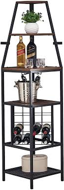 Maybe you would like to learn more about one of these? Metal And Wood Corner Bookshelf For Home Kitchen 3 In 1 Standing Tall Corner Wine Rack With Glass Holder And Bottles Wine Storage Hombazaar 6 Tier Industrial Corner Bookcase And Shelf Rustic Brown Corner Shelves