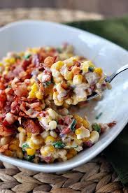 Creamy Confetti Corn With Bacon Mel S Kitchen Cafe Recipes Thanksgiving Side Dishes Veggie Dishes