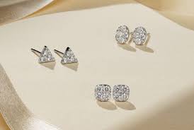 14k yellow gold diamond cut dangle earrings. Earrings At Shane Co Studs Hoops Dangle Earrings And More