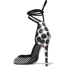 Black And White Sandals With Heel Pierre Hardy Lola Polka Dot Leather Sandals 360 Liked On Polyvore Featuring Shoes Sandals Pi White High Heel Shoes Black Sandals Heels White Shoes Heels