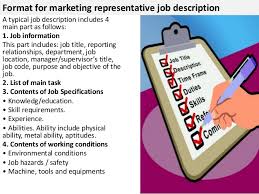 Financial sales representative (fsr) bank services/sales. Marketing Representative Job Description
