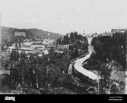Bångbro ironworks seen from the north. Around the 1870 or 1880s Stock Photo  - Alamy