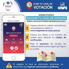 911 179 просмотров • 18 дек. Onpe Oficina Nacional De Procesos Electorales Peru Ya Esta Disponible La Opcion Para Elegir Tu Local De Votacion Para Las Elecciones Generales 2021 Ingresa A Http Eligetulocal Onpe Gob Pe Y Sigue Los