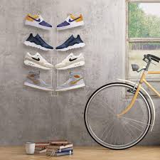 Browse modern shelving, minimalist wall mounted storage, unique coat hooks and more. Mdesign Modern Metal Shoe Organizer Display Storage Shelf Rack Bronze Tennis Shoes 2 Tier Trainers Hang Store Your Kicks Basketball Hold 4 Shoes On Each Wall Mount Unit 2 Pack