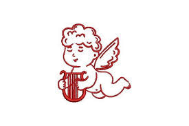 Download Victorian Valentine Outline Cherub Creative Fabrica SVG Cut Files