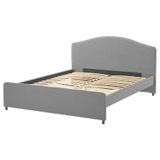 hauga gestoffeerd bed vissle grijs 160x200 cm ikea