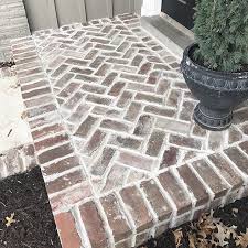 Herringbone Reclaimed Brick Pavers Mindfully Gray Blog Brick Exterior House Brick Steps Exterior Brick