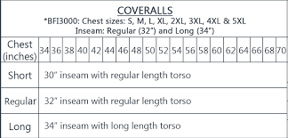 Lapco Fr Coveralls Size Chart Best Picture Of Chart