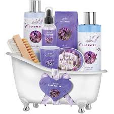 Gifts for her from bath & body works. Buy Relaxing Lavender Spa Bath Gift Baskets For Women Girls Christmas Birthday Bath And Body Set Kit Includes Candle Essential Oil Body Scrub Bath Salt Body Lotion Shower Gel And Body Scrub Brush Online