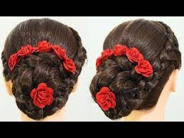Red Gajra Juda Hairstyle Flower Juda Bun Hairstyle For Women Youtube Bun Hairstyles Womens Hairstyles Indian Bridal Hairstyles
