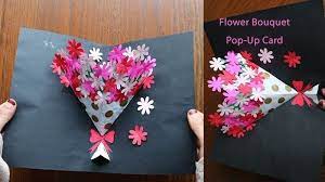 Tissue paper flowers ~ here is another great simple paper craft on how to make tissue paper flower. How To Make Flower Bouquet Pop Up Card Artsycraftsydad Pop Up Flower Cards Diy Pop Up Cards Flower Pop Up