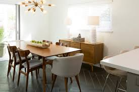 Gray Mid Century Modern Kitchen With Upholstered White Chair Hgtv