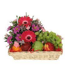 Fruits And Flowers Fruit Flower Basket Online Flower Shop Fruit Basket Gift
