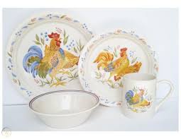 With a playful rooster serving as the focal point of each piece, this collection is a perfect way to bring classic country style to the table. Corelle 16 Pc Rooster Chicken Country Morning Rooster Dinnerware Set Rare New 1725641786