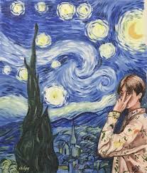 It's no wonder that he is selected by . Kim Taehyung And Starry Night Shilpa Sivaraman Paintings Prints Entertainment Music Pop Music Artpal