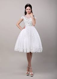 A Line Princess Illusion Neckline Beading Knee Length Reception Wedding Dress Milanoo Short Wedding Dress Civil Wedding Dresses Confirmation Dresses