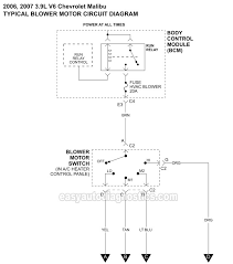 Chevrolet silverado blower motor speed control resistor. Blower Motor Circuit Wiring Diagram 2006 2007 3 9l Chevrolet Malibu