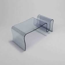 L 106 x d 106 x h 27 cm, price: Goccia Curved Glass Coffee Table Klarity Glass Furniture Glass Coffee Table Curved Glass Glass Furniture