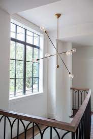 Houzz Tour Eclectic Down Home Style In Texas Staircase Lighting Lounge Lighting Staircase Chandelier