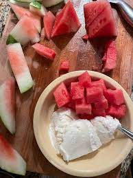 I just ate watermelon and vanilla ice cream for dinner and I regret  nothing. : rFoodPorn