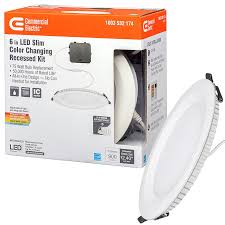 Can lights are a thing of the past. Commercial Electric Ultra Slim 6 In Selectable Cct Canless Color Integrated Led Recessed Light Trim Downlight 900 Lumens Dimmable 53807101 The Home Depot In 2021 Recessed Lighting Commercial Electric High Hat Lights