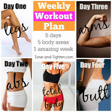 Workout Plan For The Week 5 Free Workouts To Get You Into Shape Tone And Tighten Com Weekly Workout Plans Fitness Body Weekly Workout