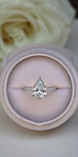 Pear Pave Setting Pear Engagement Ring Lab Diamond Engagement Ring Diamond Wedding Bands
