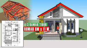 Cocok juga untuk keluarga kecil dengan 1 anak, sementara kamar lainnya untuk kamar tamu. Rumah Sederhana 3 Kamar Tidur 8 X 11 Meter Youtube