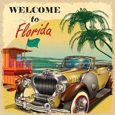 Retro Car Travel Poster Vector Graphics 14 Vector Car Vector Cover Free Download Retro Poster Travel Posters Vintage Florida