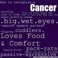 Facts about the most common cancer symptoms and signs, which include lumps, blood in stool or urine, nonhealing sores, unexplained weight loss, fever, swollen glands, coughing up blood, and night sweats. Cancer Zodiac Sign Quotes Quotesgram