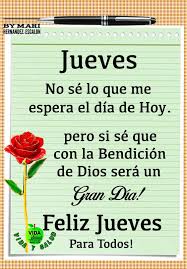 Cartoes Em Espanhol Feliz Jueves Frases Feliz Jueves Feliz Jueves Bendiciones