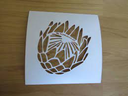 Stencils For Protea Liz03 Single Protea Stencil Ilanga Trading Printable Stencil Patterns Protea Art Stencils