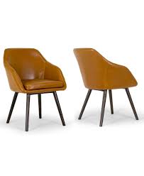 Glamour Home Set Of 2 Adaya Arm Chair With Beech Legs Reviews Furniture Macy S In 2020 Dining Chairs Leather Armchair Glamour Home