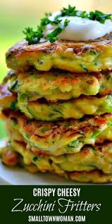 Crispy Cheesy Zucchini Fritters Recipe Zuchinni Recipes Recipes Fritter Recipes