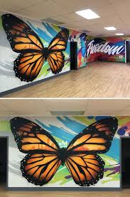 Donation Mural By Michael Mcpheeters At The Refuge Dallas Butterfly Art Painting Graffiti Wall Art Mural Painting