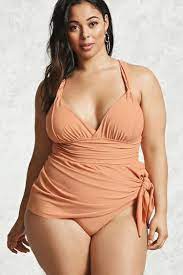 Forever 21 A Knit One Piece Swimsuit Featuring A V Neckline With Straps That Crisscros Plus Size Bikini Bottoms Plus Size Swimsuits Cute Plus Size Swimsuits
