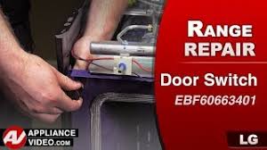 You will need to access the switch and check it for continuity. Lg Range Oven Oven Light Will Not Turn Off Door Switch Diagnostic Repair Youtube