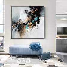 Abstract Yellow Brown Blue Black Landsacpe Canvas Print Painting Wall Art Pictures Painting Ready To Hang For Living Room Home Painting Canvas Prints Abstract