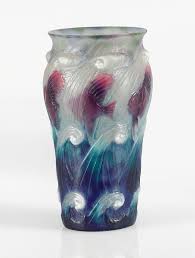 Gabriel Argy Rousseau Vagues Et Poissons Vase Circa 1925 Artsy Art Deco Glass Art Deco Cameo Glass Art