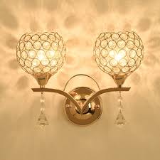 Vintage Style Brass Wall Mounted Lights With Orb Shade 2 Light Clear Crystal Sconce Lighting Takeluckhome Com