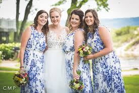 Macy Qua S Wedding July 2017 Glen Arbor Michigan With Images Patterned Bridesmaid Dresses Patterned Bridesmaid Bridesmaid Dresses