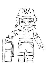 Firewoman Coloring Page Coloring For Kids Easy Drawings Drawing Tutorials For Kids