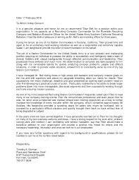 Letter Of Recommendation Army