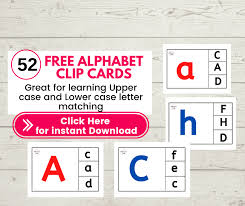 This free alphabet chart has upper and lowercase letters, simple sentences, and cute pictures. 52 Free Alphabet Uppercase Lowercase Matching Clip Cards Great Hands On Activity For Learning Alphabets Sharing Our Experiences