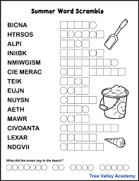 Check spelling or type a new query. Printable Summer Word Scrambles For Kids Tree Valley Academy