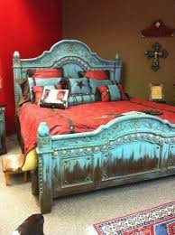 Turquoise Distressed Bed Red Bedroom Design Bedroom Red Home