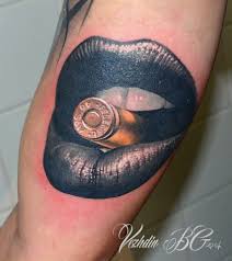 Bite The Bullet Tattoo Meaning Mouth Tattoo Mouth Tattoo Bullet Tattoo Lip Tattoos